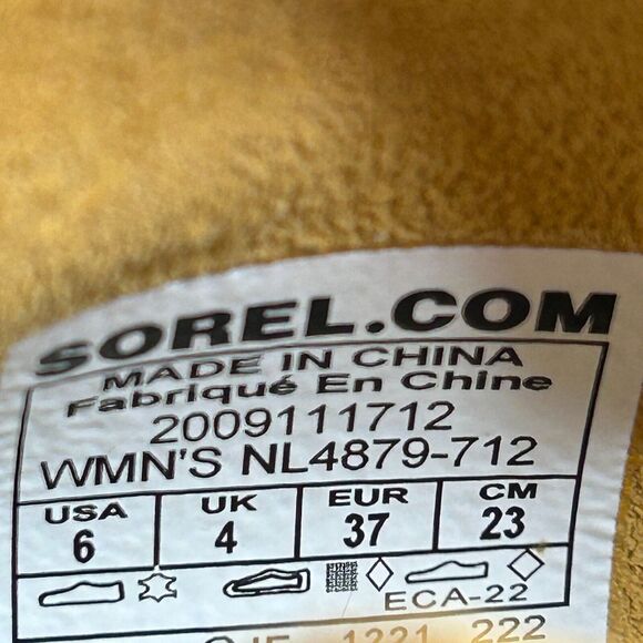 Sorel Hi-Line Lace Waterproof Suede Boots Geo Yellow NL4879-712 Women's 6 NWOB - Picture 10 of 10
